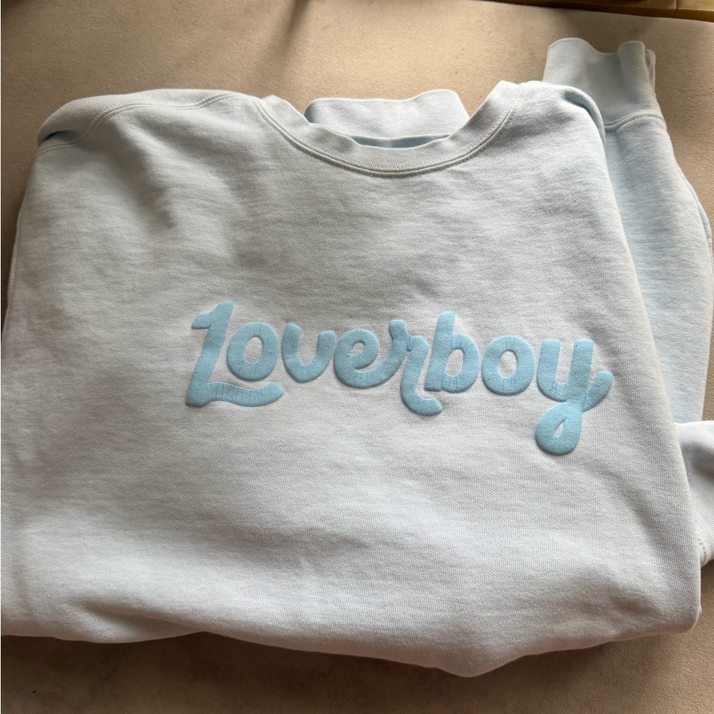Blue Loverboy oversized unisex crewneck sweatshirt